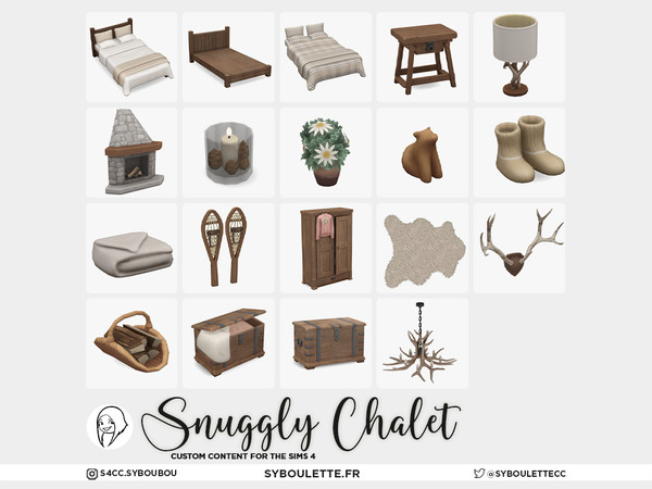 Sims 4 — SYB Snuggly Chalet - Dresser by Syboubou — Snuggly Chalet is a warm and rustic bedroom cc set made for winter