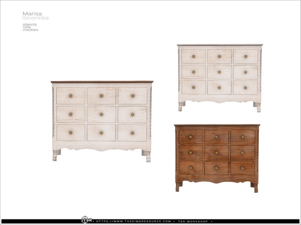 Sims 4 — Marisa - dresser by Severinka_ — A set of furniture and decor for bedroom decoration.