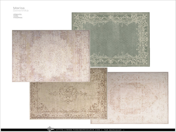 Sims 4 — Marisa - rug by Severinka_ — A set of furniture and decor for bedroom decoration.