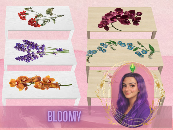 Sims 4 — Bloomy Dining Table by gokcemsims — The Bloomy Dining Table brings a gentle floral touch to your Sims dining