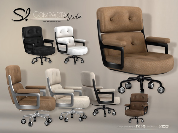 Sims 4 — Compacta Office Chair by SIMcredible! — This set's pieces are: