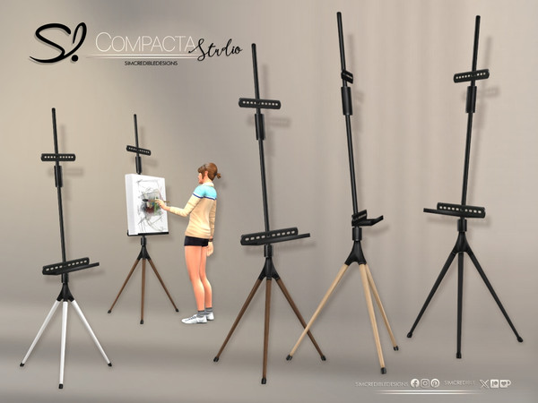 Sims 4 — Compacta Office Easel by SIMcredible! — This set's pieces are: