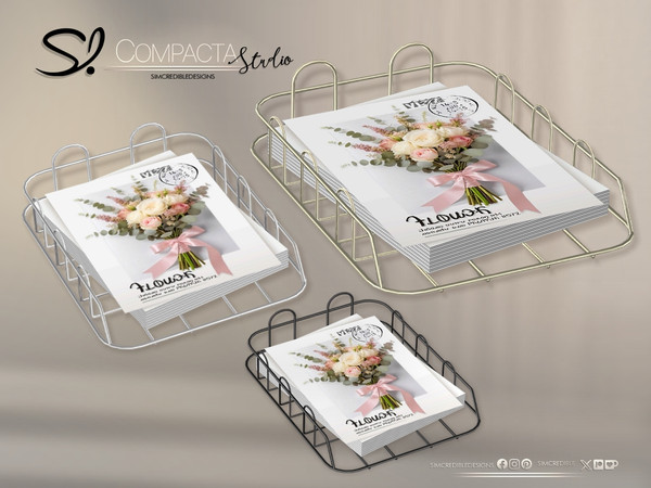 Sims 4 — Compacta Paper Tray by SIMcredible! — Adding that living touch with modern decor items to your Office Study