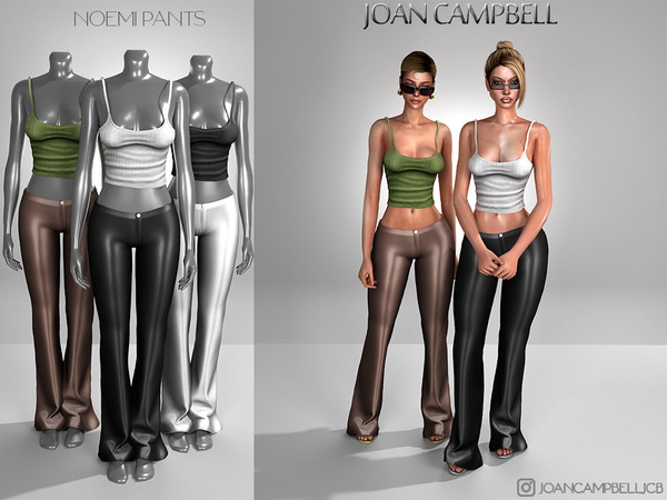 Sims 4 — NOEMI PANTS by Joan_Campbell_Beauty_ — INCLUDES: TANK TOP (24 swatches)