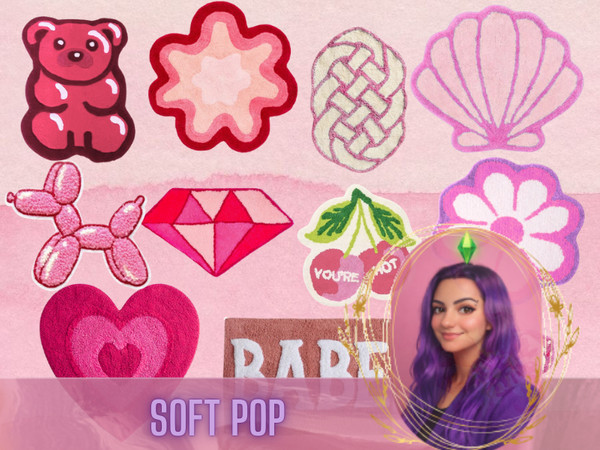 Sims 4 — Soft Pop Rugs by gokcemsims — A playful rug set featuring sweet, colorful shapes to brighten up any room with a
