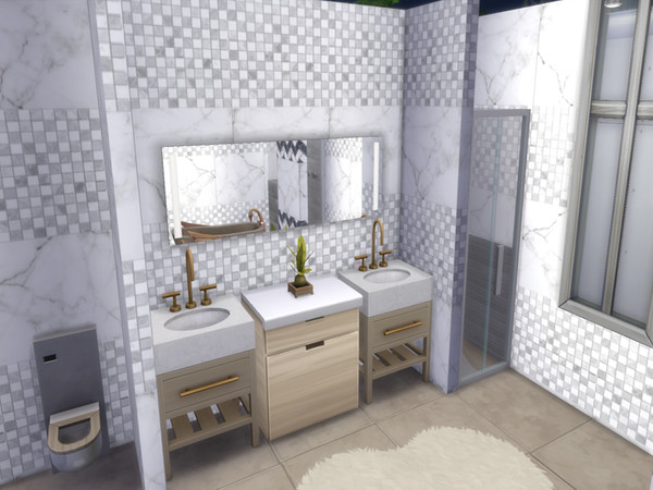 Sims 4 — Paradise Wall Tiles by lavilikesims — A set of 5 mix and match tiles and matching full length ones, for a full