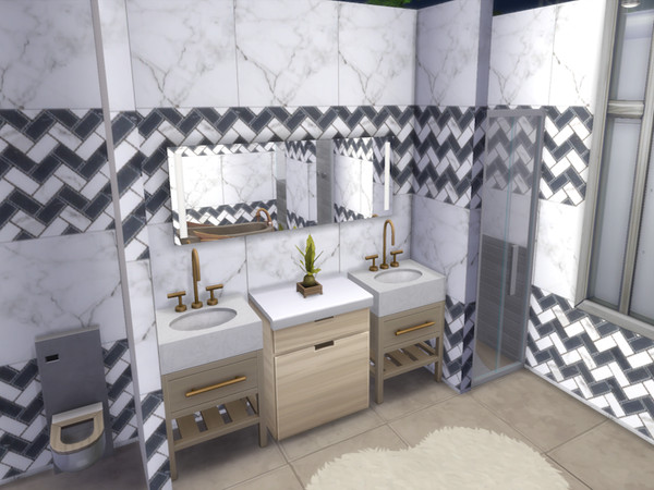 Sims 4 — Paradise Wall Tiles by lavilikesims — A set of 5 mix and match tiles and matching full length ones, for a full