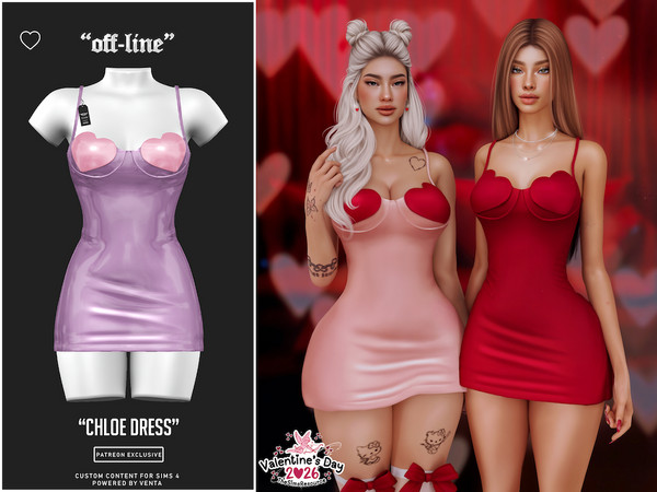 Sims 4 — Off-Line - Chloe Dress (Add On) by VentaStudio — Chloe Dress
