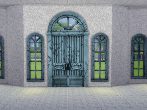 Sims 4 — A&R Windows Double Green Blue Flowers Set by CarineKitana — A&R Windows Double Green Blue Flowers Set -