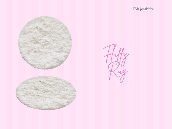 Sims 4 — Fluffy Rug by jessbtlrr — Add a touch of coziness to any room with this soft, round, white fluffy rug. Minimal,