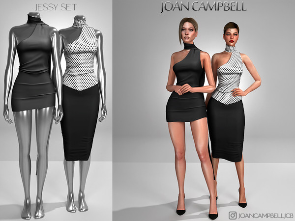Sims 4 — JESSY SET by Joan_Campbell_Beauty_ — INCLUDES: DRESS (14 swatches)