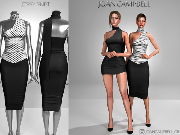 Sims 4 — JESSY SKIRT by Joan_Campbell_Beauty_ — INCLUDES: DRESS (14 swatches)