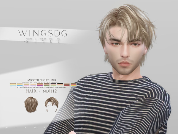 Sims 4 — WINGS-NL0112-Smooth short hair by wingssims — Colors:30