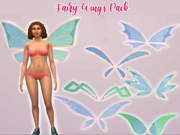 Sims 4 — Fairy Wings Pack by Oguzok — The wings are located in the Caps section