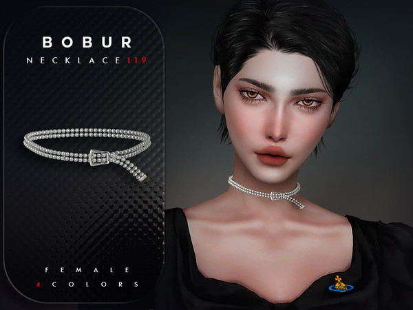 Sims 4 — Pearl Choker Necklace by Bobur2 — Pearl Choker Necklace for female