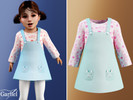 Sims 4 — Toddler - Cute pinafore dress with long sleeve top by Garfiel — A sweet pinafore-style dress layered over a long