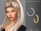 Sims 4 — Spiky Hoop Earrings by LVNDRCC — Medium hoops inlaid with metal spikes and pyramid studs. In gold and silver,