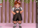 Sims 4 — Liara Jumpsuit- Infant by KaTPurpura — Jumpsuit with ruffles and a bear wearing a t-shirt