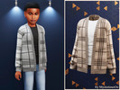 Sims 4 — Child - Plaid knit cardigan by MysteriousOo — Cozy knit cardigan with classic plaid pattern