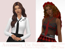 Sims 4 — Accessory Tie Solids by Dissia — A loose tie in many colors