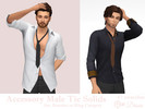 Sims 4 — Accessory Tie Solids Male by Dissia — A solids loose tie