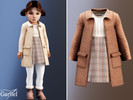 Sims 4 — Toddler - Cozy teddy coat with knit top and plaid skirt by Garfiel — A cozy layered toddler outfit inspired by