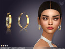 Sims 4 — Greek Key Hoop Earrings by feyona — Greek Key Hoop Earrings come with 4 swatches.