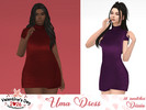 Sims 4 — Uma Dress by Dissia — Short sleeves velvet turtleneck short dress