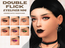 Sims 4 — Double Flick Eyeliner N06 by _alttrait_ — A simple eyeliner with two wings! Comes in 7 swatches.