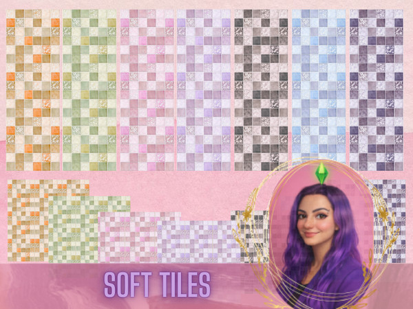 Sims 4 — gcsofttilesfloor by gokcemsims — Soft Tiles Set features a matching tile wall and floor designed to create warm