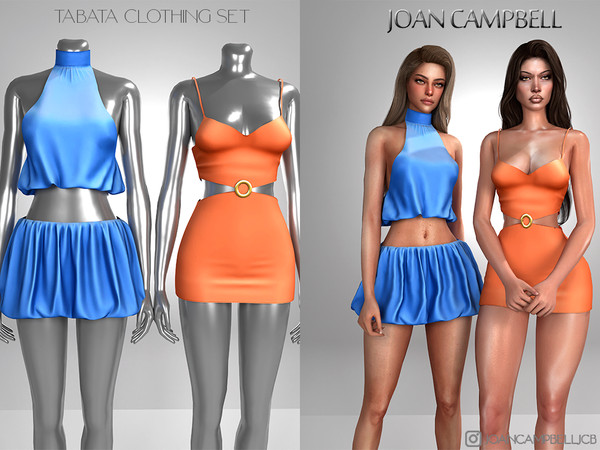Sims 4 — TABATA SET by Joan_Campbell_Beauty_ — INCLUDES: DRESS (12 swatches)