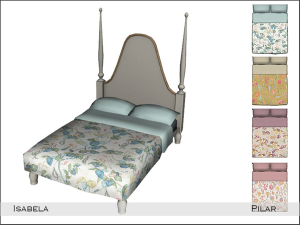 Sims 4 — Pilar Isabela BedDouble by Pilar — Elegant classic-style bedroom with bold colors