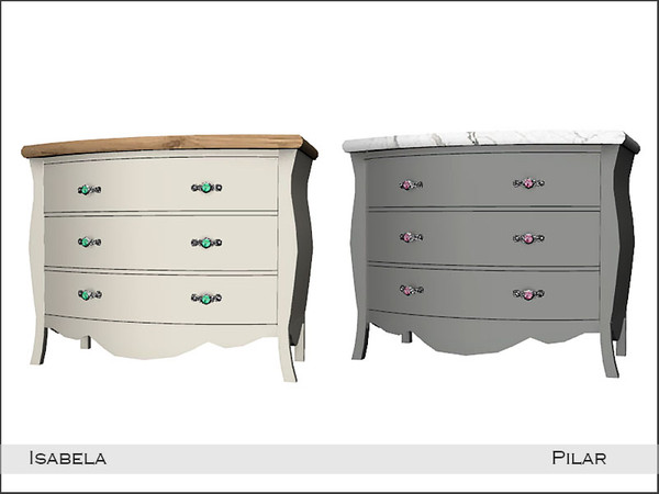 Sims 4 — Pilar Isabela Dresser by Pilar — Elegant classic-style bedroom with bold colors