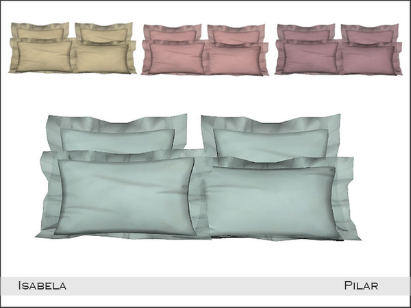 Sims 4 — Pilar Isabela Pillows by Pilar — Elegant classic-style bedroom with bold colors