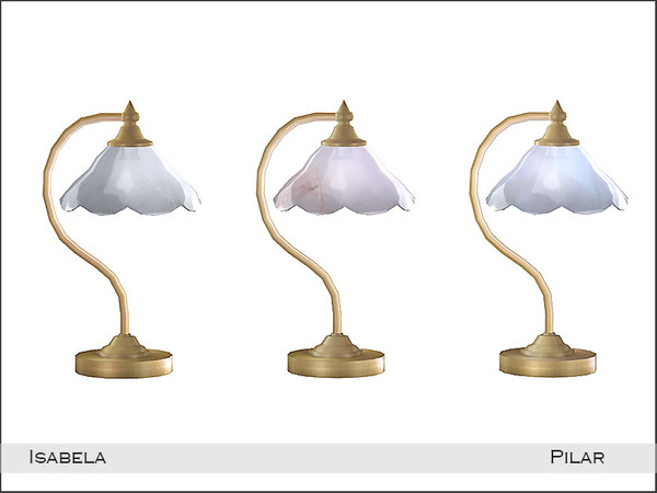 Sims 4 — Pilar Isabela TableLamp by Pilar — Elegant classic-style bedroom with bold colors