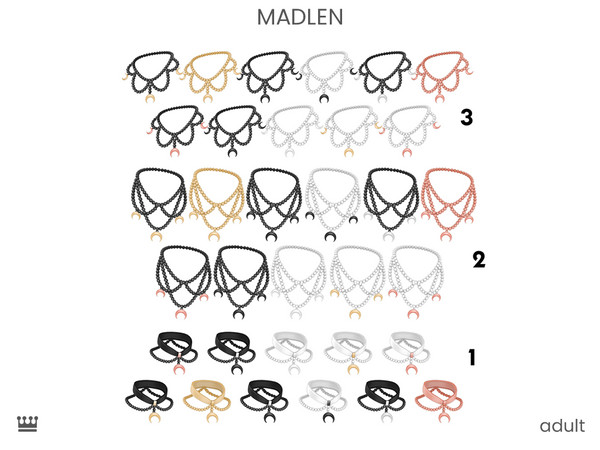 Sims 4 — [Madlen] Pearl Nightmare Necklace 2 by Madlen — Unleash your inner enigma! Chic, mysterious, and available in 11