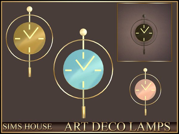 Sims 4 — Sims House BACKLIT WALL CLOCK | ART DECO LAMPS by Sims_House — ART DECO LAMPS