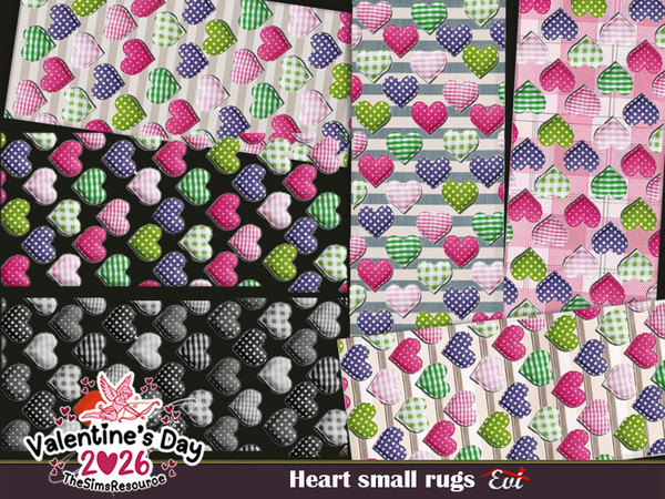 Sims 4 — Heart rugs by evi — Small rugs with hearts if you are feeling to decorate your house for valentines day.