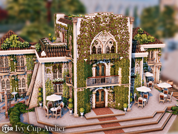 Sims 4 — Ivy Cup Atelier l noCC by simZmora — Ivy Cup Atelier is a carefully crafted thrift and bubble tea store, set