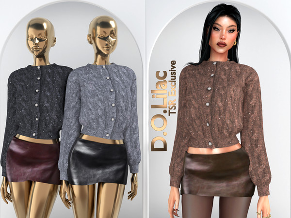 Sims 4 — Contrast Glam Set DO132 by DOLilac — Includes: (Top + Bottom)