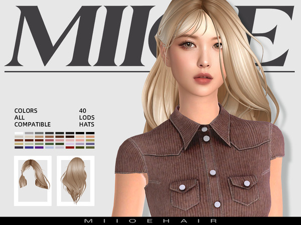 Sims 4 — MIIOE-Long hair by MIIOE — Long hair designed specifically for The Sims 4. Hope you like it, thank you.