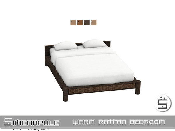 Sims 4 — [SeN4] Warm Rattan Bedroom - Bed by Simenapule — Simenapule_Warm Rattan Simenapule_Warm Rattan Simenapule_Warm