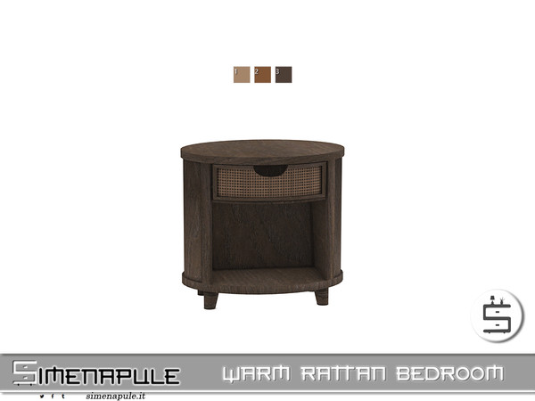 Sims 4 — [SeN4] Warm Rattan Bedroom - Bedside table by Simenapule — Simenapule_Warm Rattan Simenapule_Warm Rattan