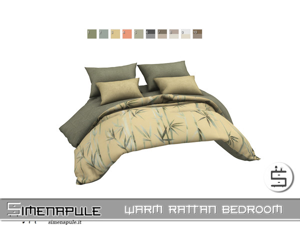 Sims 4 — [SeN4] Warm Rattan Bedroom - Blanket by Simenapule — Simenapule_Warm Rattan Simenapule_Warm Rattan