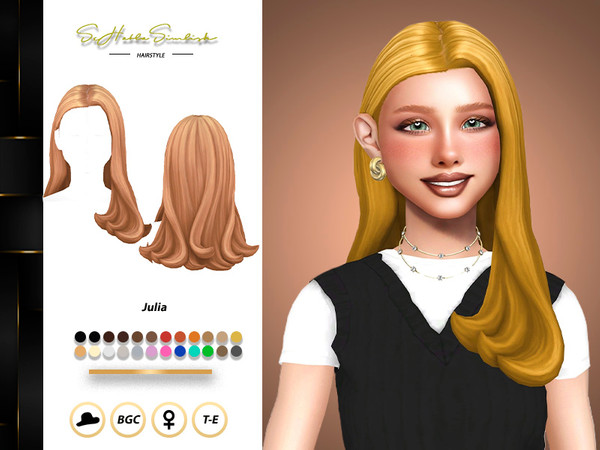 Sims 4 — SHS_JuliaV5_Hair by sehablasimlish — Hope you like it and enjoy it. Maxis Match
