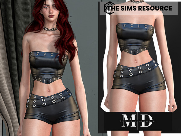 Sims 4 — rose leather crop top - Mydarling20 by Mydarling20 — Outfit Information Age Groups: Teens, Young Adults, Adults,