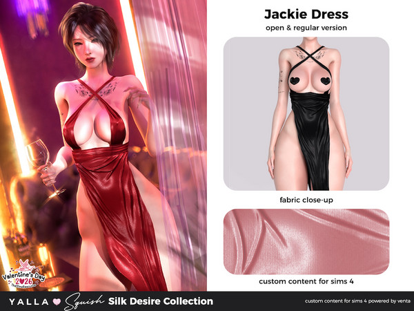 Sims 4 — YALLA - Starlette Dress by VentaStudio — YALLA Silk Desire Collection is now exclusively available on TSR!