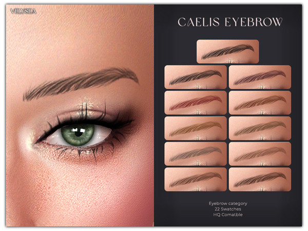Sims 4 — VELYSEA Caelis Eyebrow by VELYSEA — -Eyebrow category -HQ comatble -22 swatches