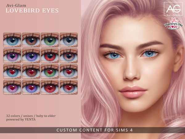 Sims 4 — Avi-Glam - Lovebird Eyes by VentaStudio — 32 Swatches