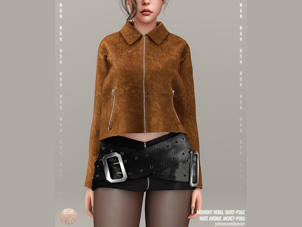 Sims 4 — City Warmth Collection - Rust Avenue Jacket P263 by busra-tr — - Set Inclued : Jacket x2 - Pants - Vest -Skirt -